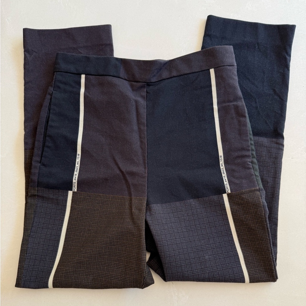 Ports 1961 Farfetch Made In Italy Wool High Rise Patchwork Straight Leg Pants 4